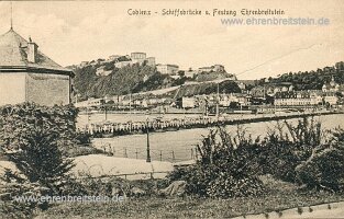 Postkarte-Schiffsbrücke-und-Festung