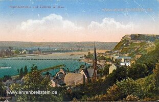 Postkarte1915-Rhein-mit-Schiffbrücke